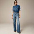 Tummy Control Sailor Wide Leg Jeans (Buy 2 Free Shipping)